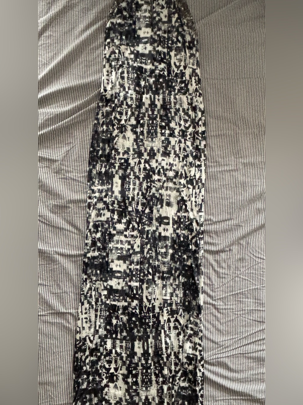 Parker Black and White Abstract Print Maxi Gown